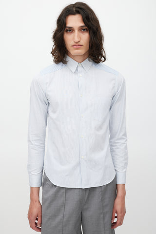 Comme des Garçons White 
Blue Striped Shirt