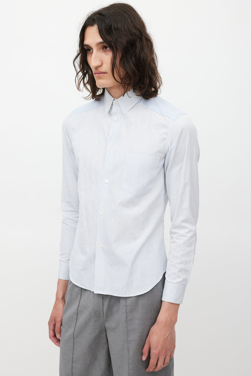 Comme des Garçons White 
Blue Striped Shirt