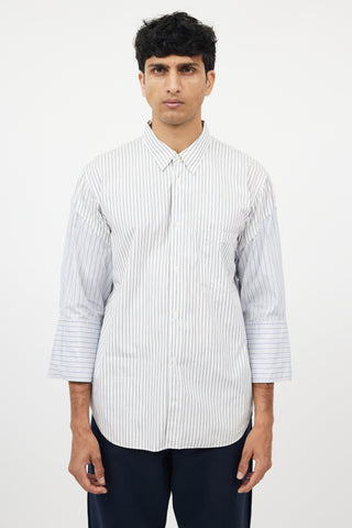 Comme des Garcons White 
Blue Striped Shirt