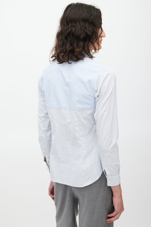 Comme des Garçons White 
Blue Striped Shirt