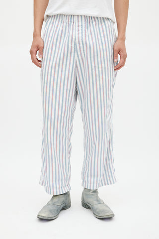 Comme des Garçons White 
Multicolour Striped Trouser