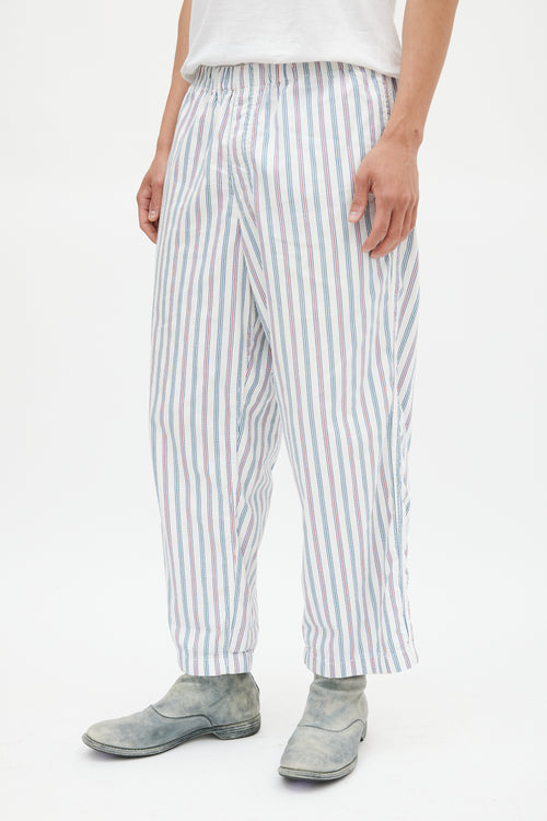 Comme des Garçons White 
Multicolour Striped Trouser