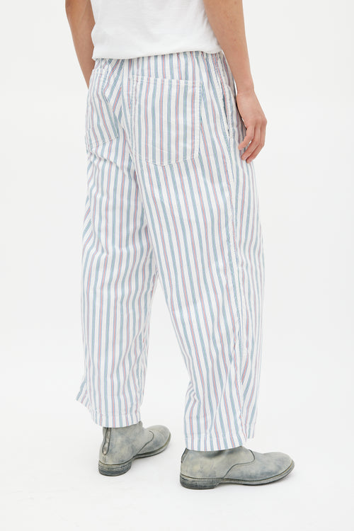 Comme des Garçons White 
Multicolour Striped Trouser