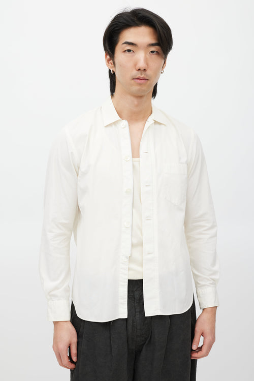 Comme des Garçons White One Pocket Jacket