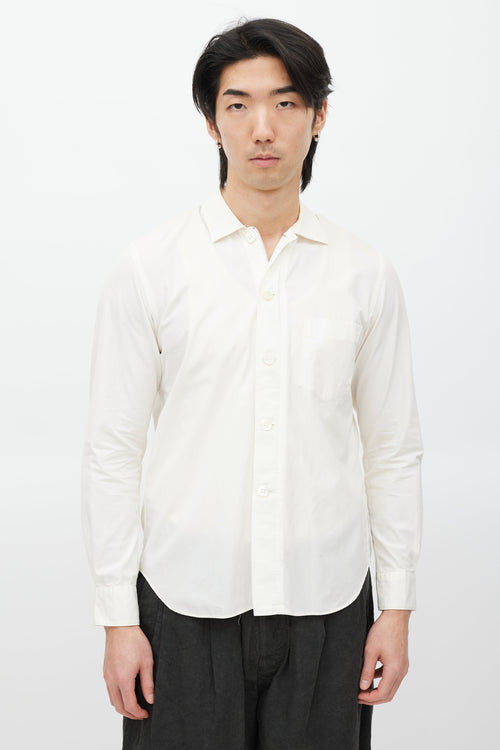 Comme des Garçons White One Pocket Jacket