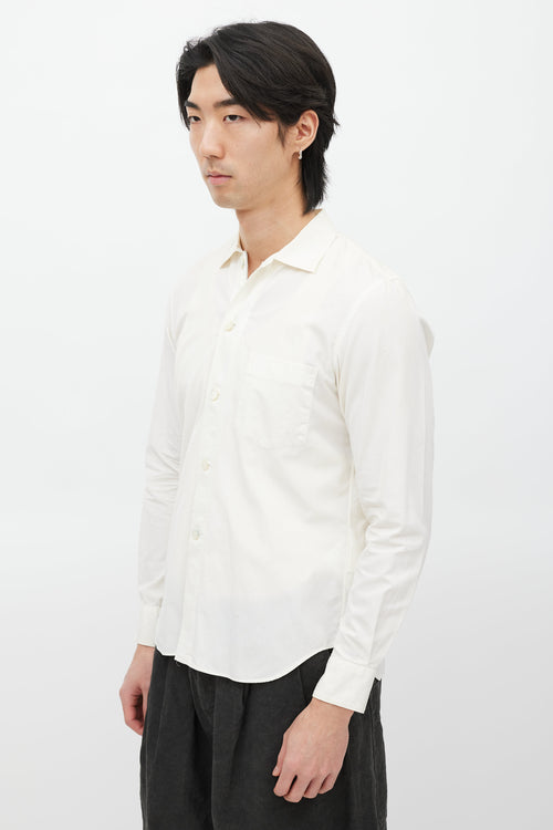 Comme des Garçons White One Pocket Jacket