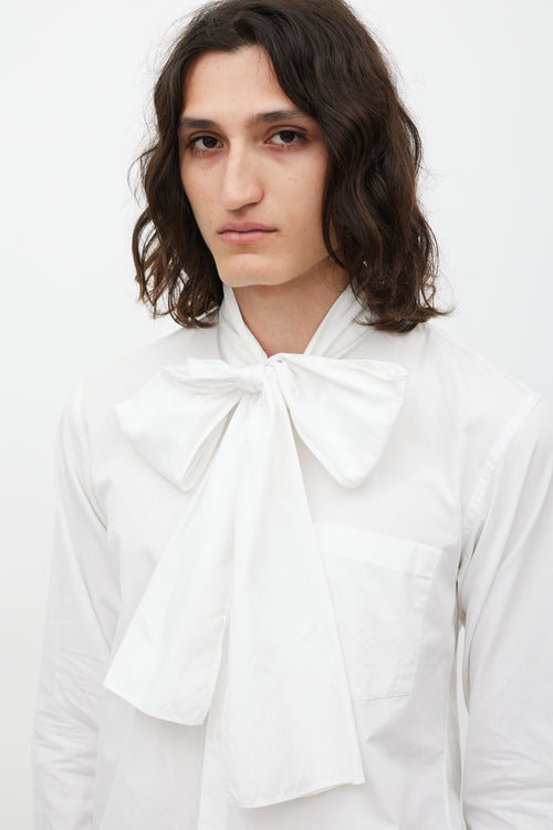 Comme des Garçons White Tie Shirt