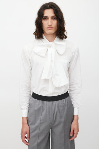 Comme des Garçons White Tie Shirt