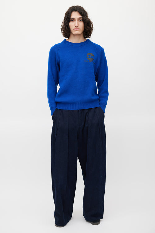 Comme des Garçons X Good Design Shop Blue 
Black Logo Sweater