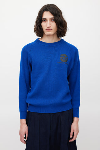 Comme des Garçons X Good Design Shop Blue 
Black Logo Sweater