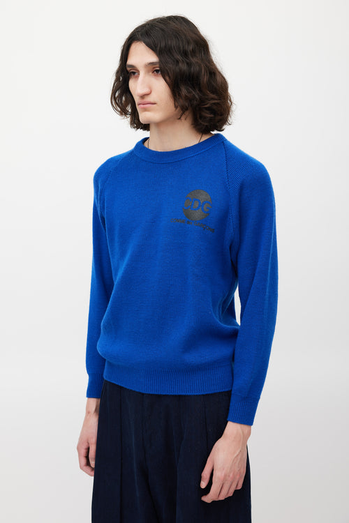 Comme des Garçons X Good Design Shop Blue 
Black Logo Sweater