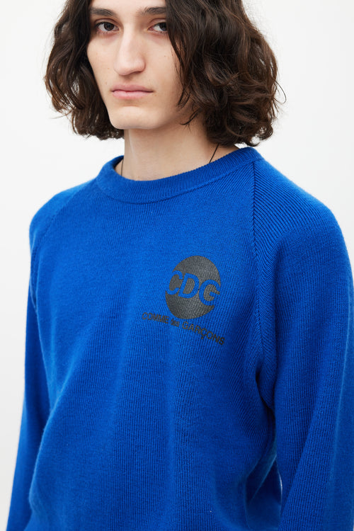 Comme des Garçons X Good Design Shop Blue 
Black Logo Sweater