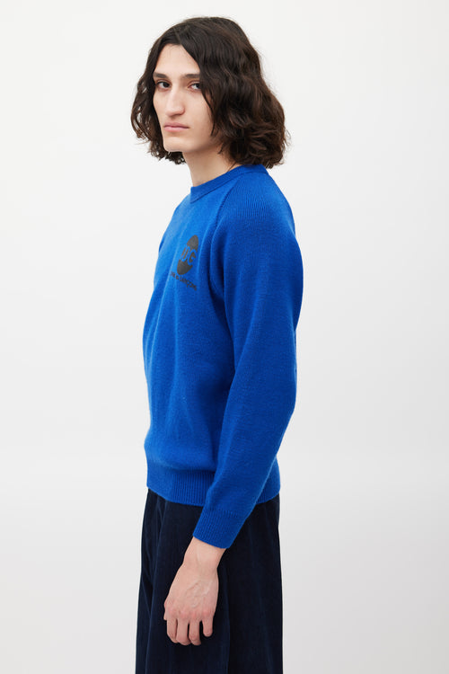 Comme des Garçons X Good Design Shop Blue 
Black Logo Sweater