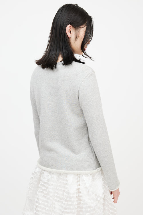 Comme des Garçons X Jupe Grey Pearl Embellished Crewneck Sweater