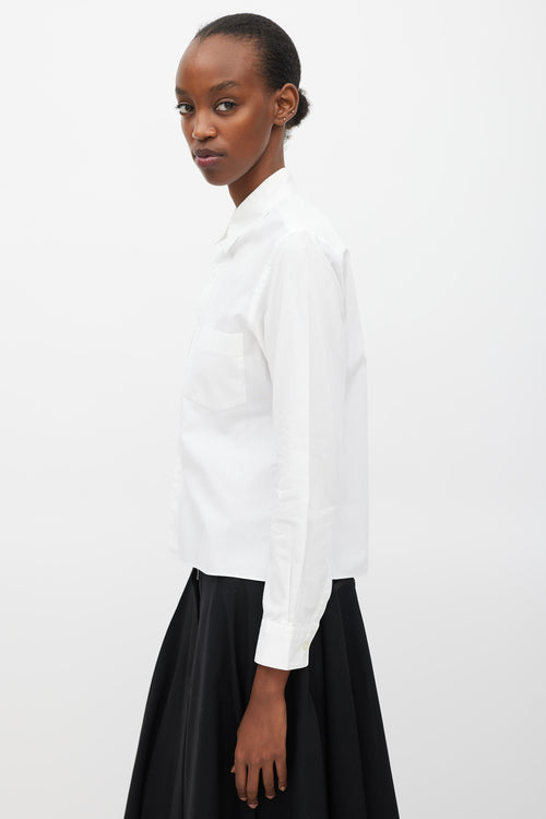 Comme des Garçons Black FW 2010 White Cotton Snap Button Front Shirt