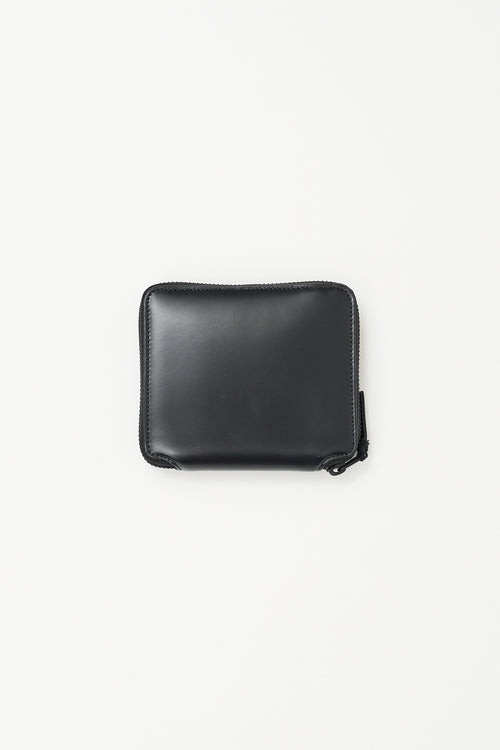 Comme des Garçons Black Leather Zip Bi-Fold Wallet