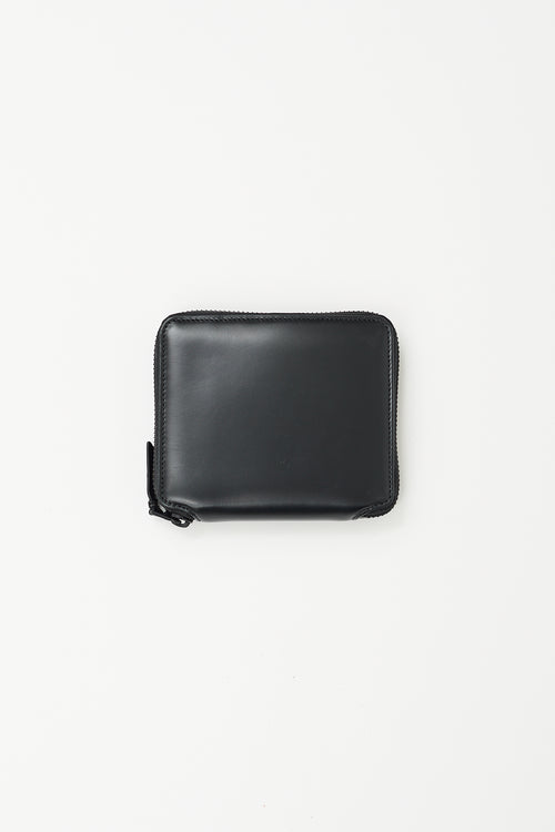 Comme des Garçons Black Leather Zip Bi-Fold Wallet