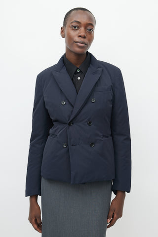 Comme des Garçons Navy Double Breasted Suit Puffer Jacket