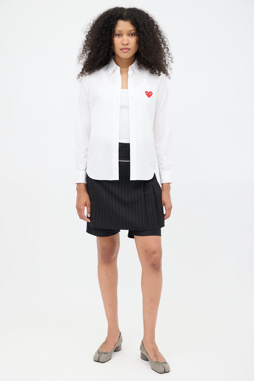 Comme des Garçons PLAY White Heart Patch Shirt