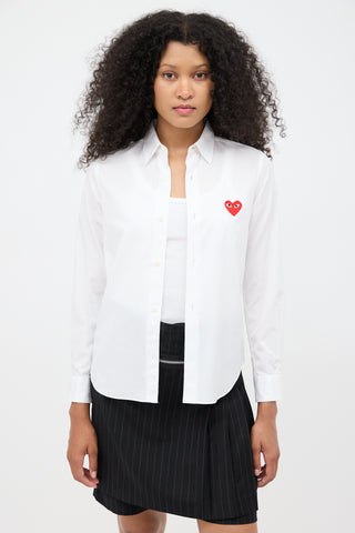 Comme des Garçons PLAY White Heart Patch Shirt