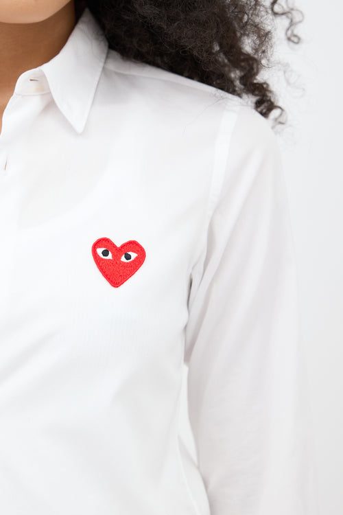 Comme des Garçons PLAY White Heart Patch Shirt