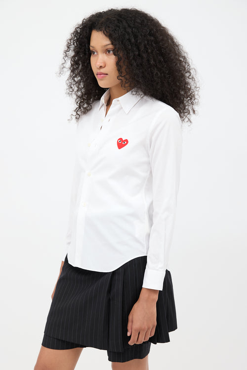 Comme des Garçons PLAY White Heart Patch Shirt