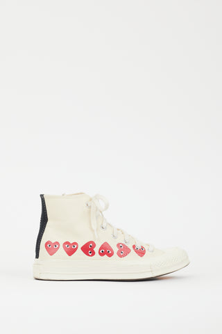 Comme des Garçons X Converse White Chuck 70 High Top Sneaker