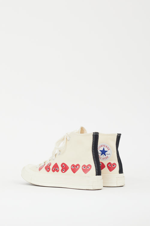 Comme des Garçons X Converse White Chuck 70 High Top Sneaker