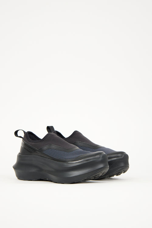 Comme des Garçons X Salomon Black 
Navy Platform Sneaker