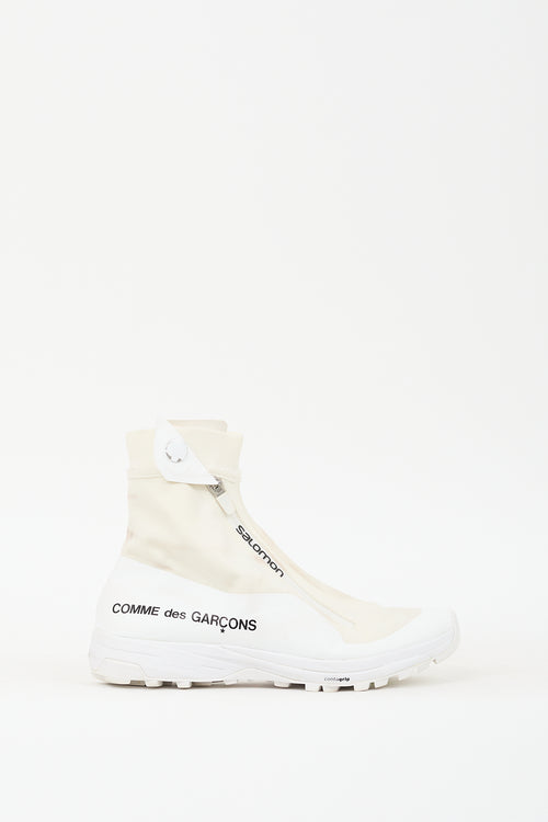 Comme des Garçons X Salomon White 
Cream XA-Alpine Zip Sneaker