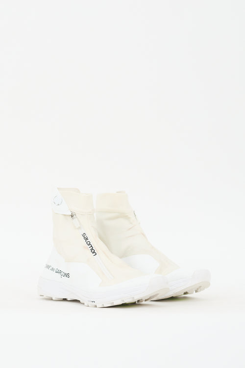 Comme des Garçons X Salomon White 
Cream XA-Alpine Zip Sneaker