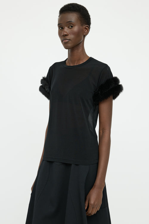 Comme des Garçons Black Faux Fur Panel Top