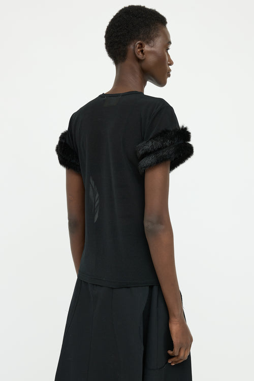 Comme des Garçons Black Faux Fur Panel Top