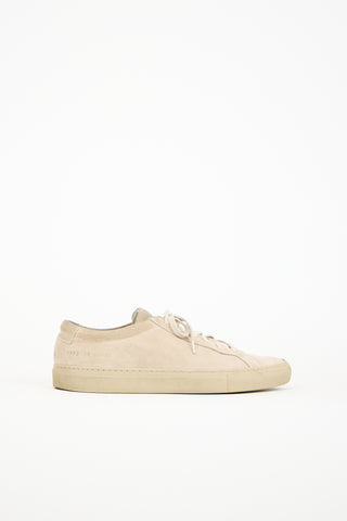 Woman by Common Projects Beige Suede Achilles Low Sneaker