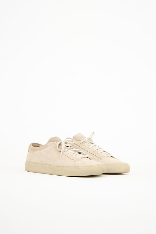 Woman by Common Projects Beige Suede Achilles Low Sneaker