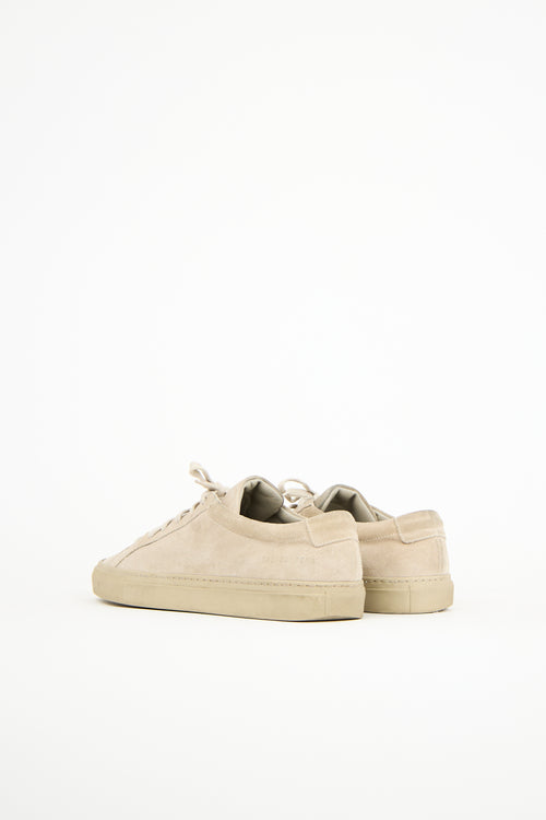 Woman by Common Projects Beige Suede Achilles Low Sneaker