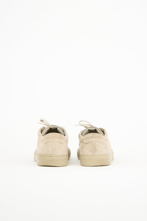 Woman by Common Projects Beige Suede Achilles Low Sneaker