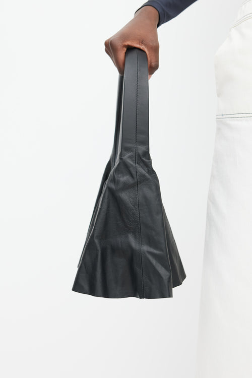 Coperni Black Leather Ghost Swipe Skirted Bag