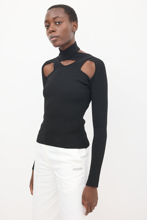 Coperni Black Knit Cut Out Ribbed Top