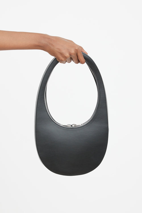 Coperni Black Leather Swipe Shoulder Bag