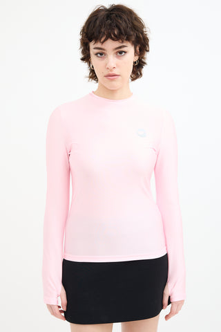 Coperni Pink Reflective Logo Top