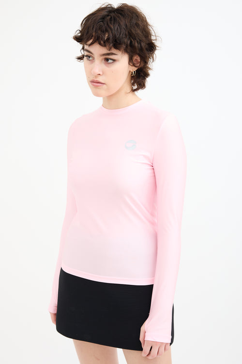 Coperni Pink Reflective Logo Top