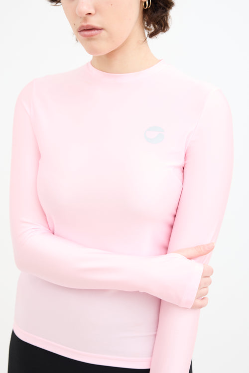 Coperni Pink Reflective Logo Top