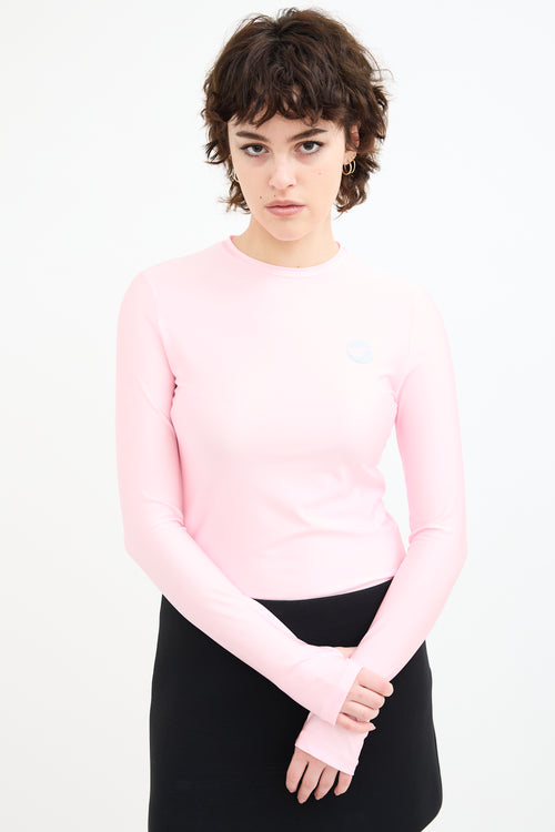 Coperni Pink Reflective Logo Top