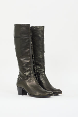 Costume National Dark Bronze Leather Boot