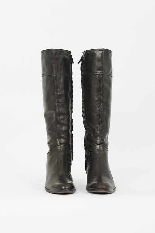 Costume National Dark Bronze Leather Boot