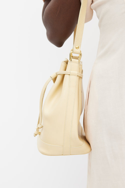 Courrèges Beige Leather Bucket Bag