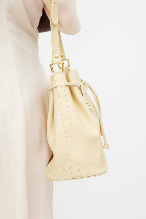 Courrèges Beige Leather Bucket Bag