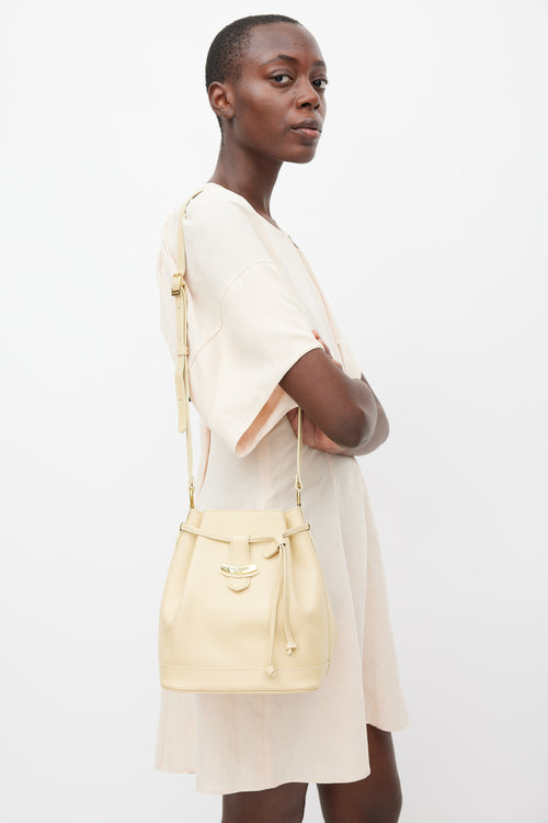 Courrèges Beige Leather Bucket Bag