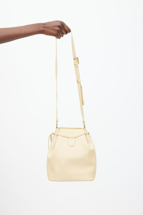 Courrèges Beige Leather Bucket Bag